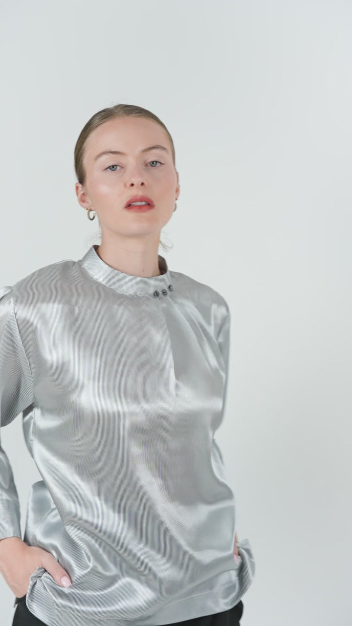 Luna Silver Lustre Blouse