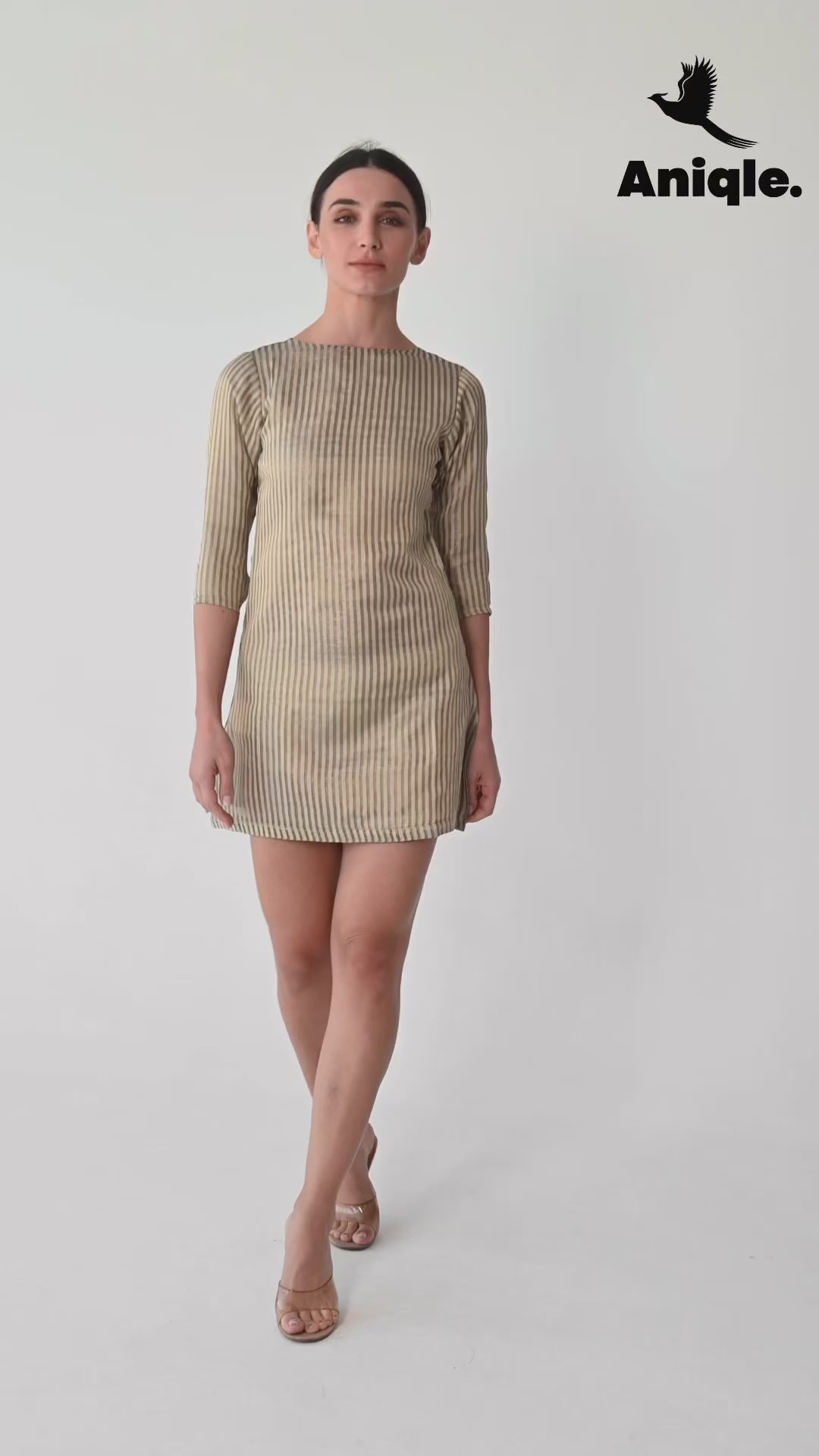 Golden Glint Mini Shift Dress