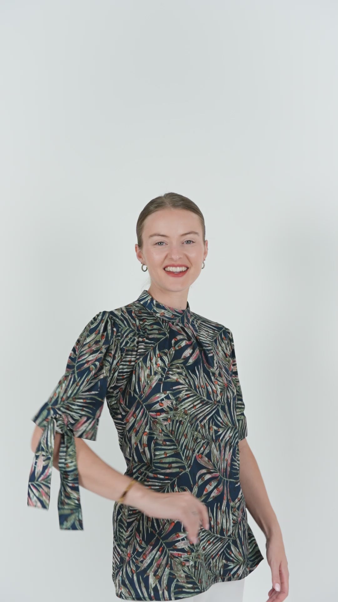 Tropical Crinkle Silk Shirt