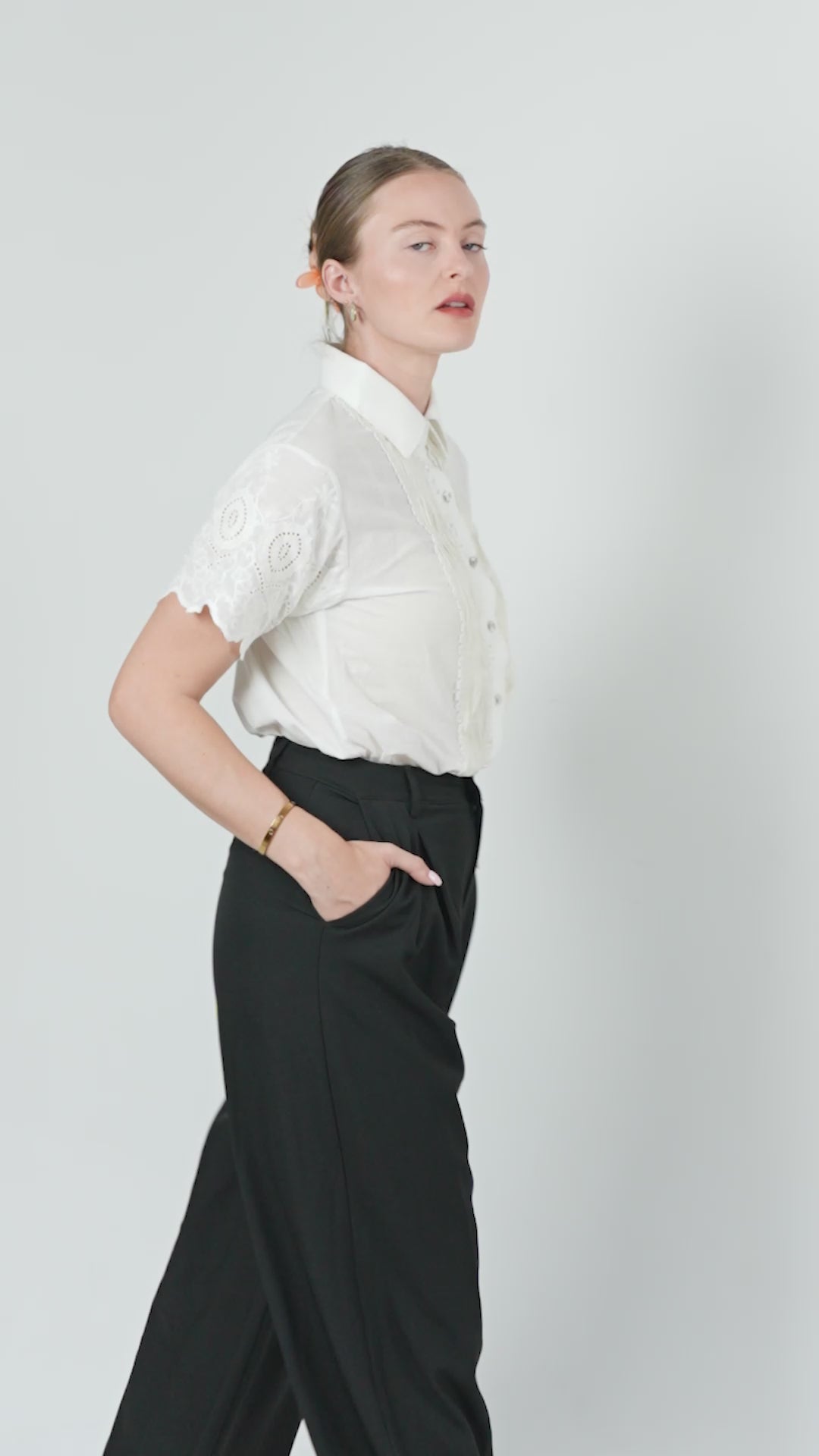 Ivory Lace Panel Shirt