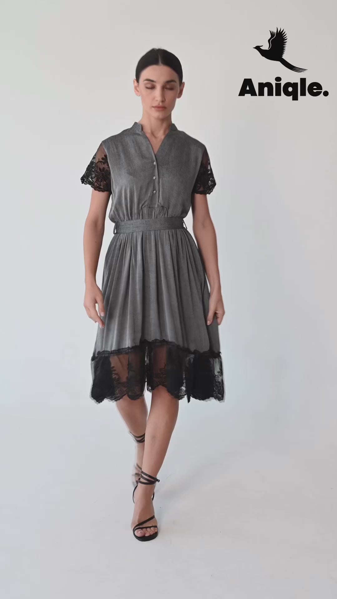 Laced- fit-and-flare Dress