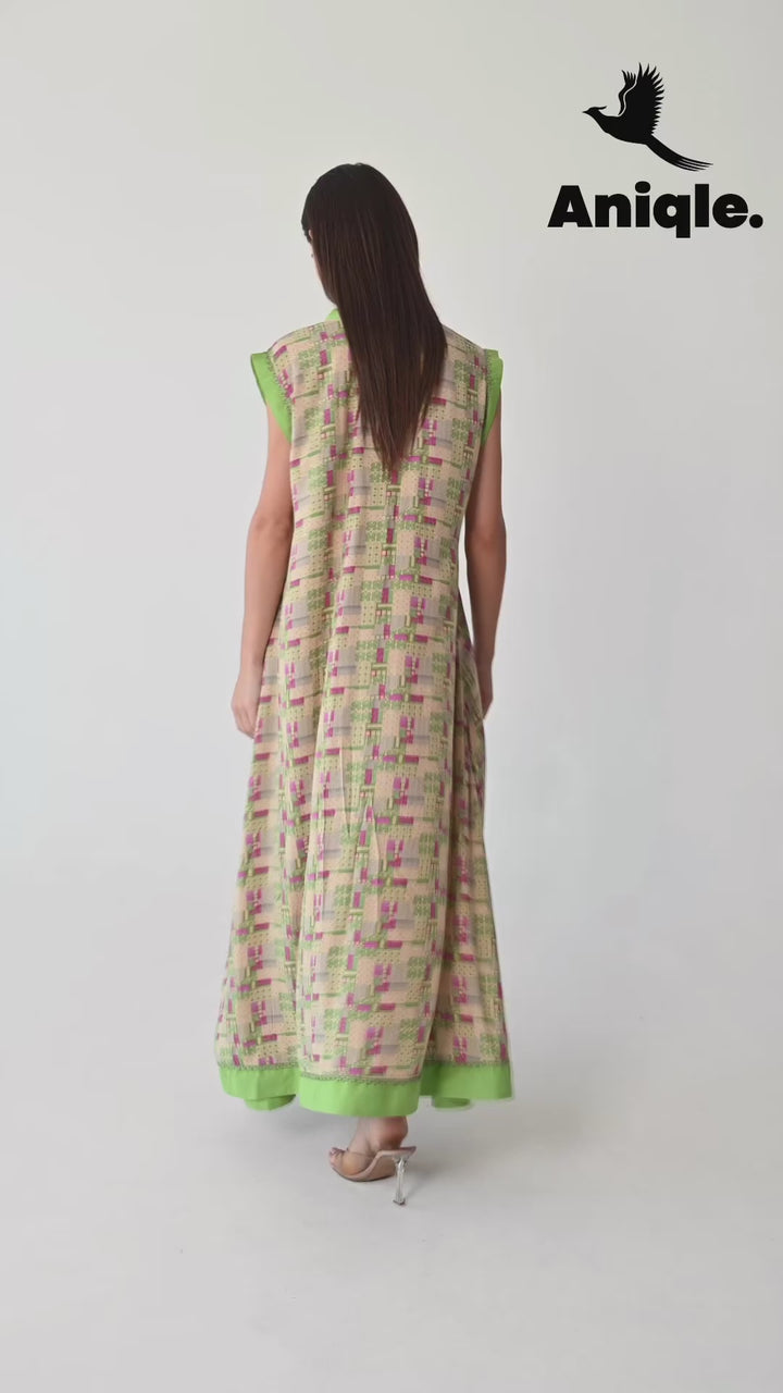 Green sleeveless Casual Maxi Dress